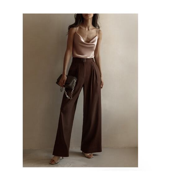 NWT PINK Draped Neck Spaghetti Strap Tank Top 16 - Picture 4 of 7